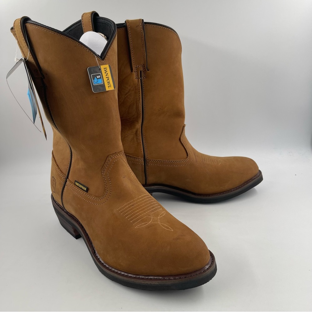 NIB! Dan Post Men’s Albuquerque Waterproof Brown Western Work Boots Soft Toe- 11 - Picture 3 of 15